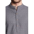 thumbnail image 7 of In-Sattva Men's Indian Mandarin Collar Handcrafted Fine Embroidered Kurta Tunic; Grey ; LG, 7 of 7