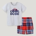 thumbnail image 2 of Ccpelsie Boys Clothes 2-Piece Summer Outfit Cute T-Shirt & Letter Print Shorts for Kids Clothing Set Grey,2-3 Years, 2 of 7