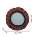 thumbnail image 4 of Non-Slip Round Bar Stool Covers 14x14 Inch - Waterproof Leather Seat Covers with Elastic Band | Kitchen Stool Protector for Home, Restaurant & Pub (Brown), 4 of 6