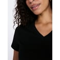 thumbnail image 5 of Time and Tru Women's Slim V Neck Tee with Short Sleeves, Sizes XS-XXXL, 5 of 6