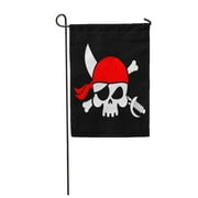 POGLIP Jolly Pirate Flag Skull Black Filibuster Head Skeleton Pirates Roger Garden Flag Decorative Flag House Banner 12x18 inch