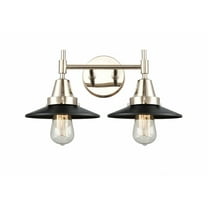 447-2W-PN-M6-BK-Innovations Lighting-Railroad - 2 Light Bath Vanity-7.25 Inches Tall and 17 Inches Wide-Polished Nickel Finish-Matte Black Shade Color