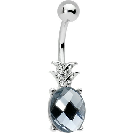 - Body Candy Steel Clear Accent Juicy Pineapple Belly Button Ring