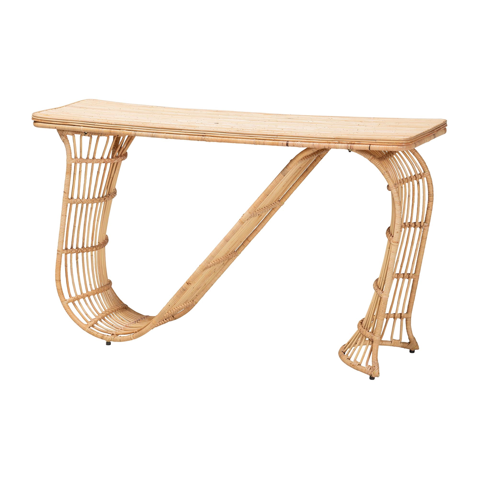 bali & pari Araceli Boho Console Table, Light Honey