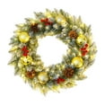 thumbnail image 3 of Feltree 16 Inch Artificial Christmas Wreath with LED Lights, Pine Cones, and Berries for Holiday Door Decor, 3 of 8