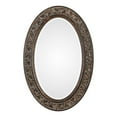 thumbnail image 2 of Benzara BM204988 Oval Shaped Polystyrene Mirror with Filigree Details, Brown & Silver, 2 of 2