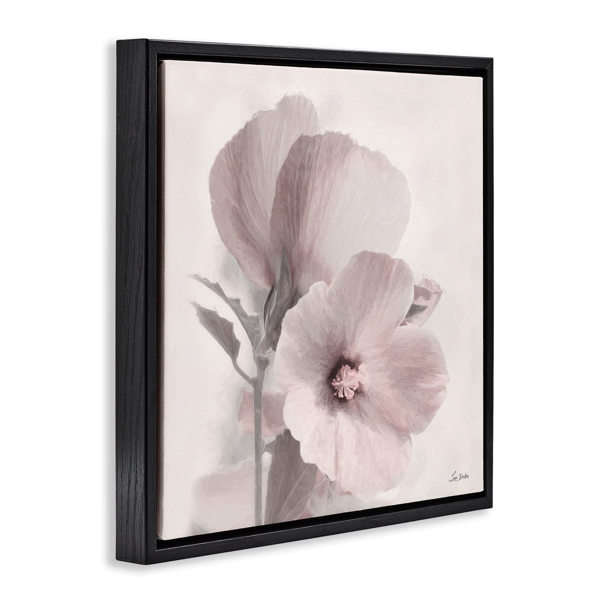 Stupell Industries Vintage Apple Blossom Botanical & Floral Painting Black Floater Framed Art Print Wall Art, 18 x 18