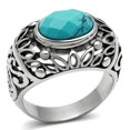 thumbnail image 1 of Bague Homme en Acier Inoxydable Poli avec Synthétique Bleu Marine - Taille 9, 1 of 1