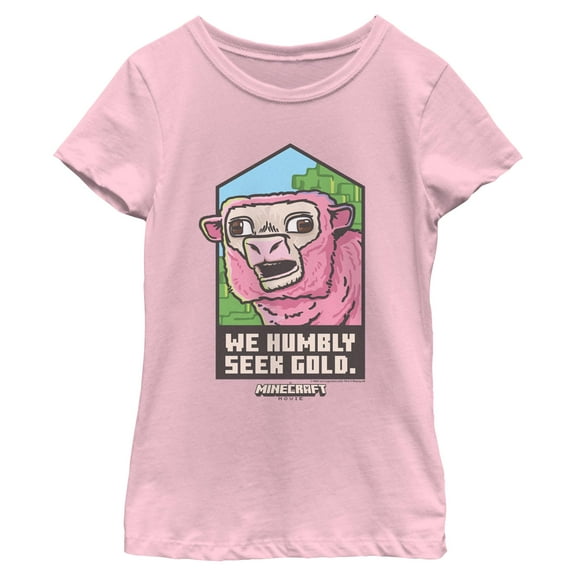 Girls A Minecraft Movie We Humbly Seek Gold Sheep Poster T Shirt