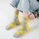 thumbnail image 2 of Calcetines Smiley para mujer, de algodón, de longitud media, de rayas, estilo universitario, de barril largo, para otoño, para deportes, medias, 2 of 5