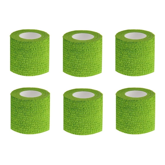 6pcs Tattoo Grip Tape Grass Green, 2.95"x 5Yards Disposable Cohesive Tattoo Grip Cover Wrap Elastic Bandage Handle Grip Tube for Tattoo Machine Tattoo Grip Accessories