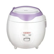 Cuckoo CR-0671V 6 Cup Basic Electric Rice Cooker and Warmer, White/Purple