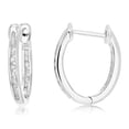 thumbnail image 2 of Vir Jewels 1/5 CTTW Diamond Hoop Earrings for Women .925 Sterling Silver Inside Out 1/2 Inch, 2 of 7