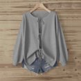 thumbnail image 2 of idosla Women's Plus Size Bow Tie Front Cardigan Sweater Long Sleeve Drop Shoulder Outerwear (Grey, S), 2 of 7