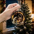 thumbnail image 3 of Christmas Jesus Nativity Ornament, Christian Birthday Personalized Christmas Gifts for Women, Dad, Friends, Appreciation Present from Family, New Birth of Jesus Christmas Tree Decoration, 3 of 5