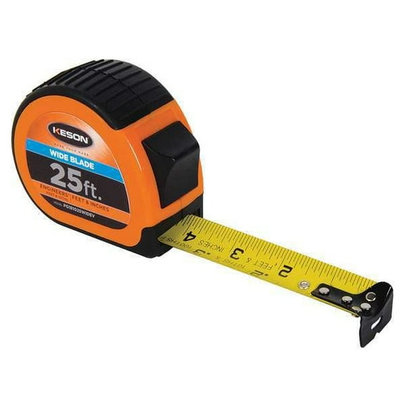 Keson 25 ft Engineer's Tape Measure, 1 3/16 in Blade PG181025WIDEV