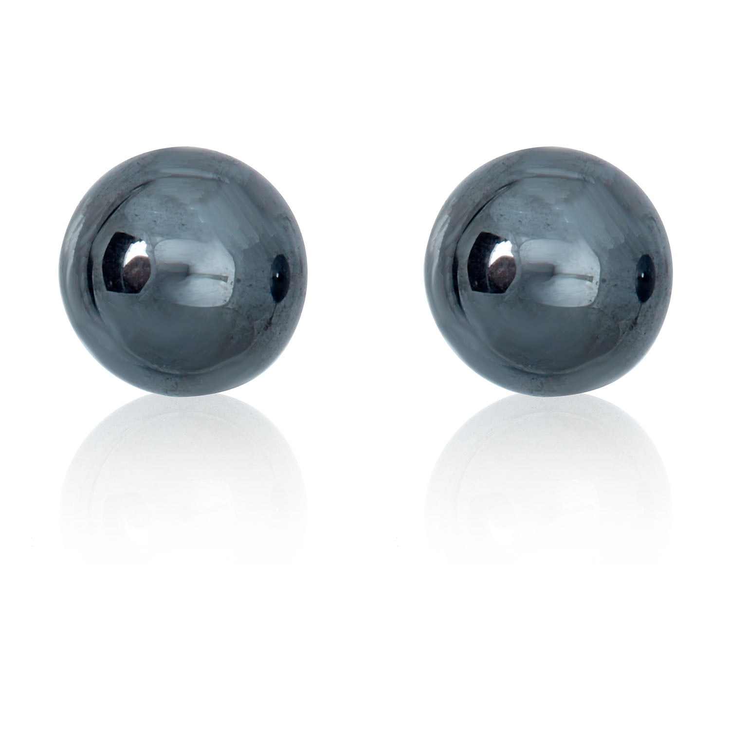 925 Sterling Silver 6mm Hematite Ball Stud Earrings