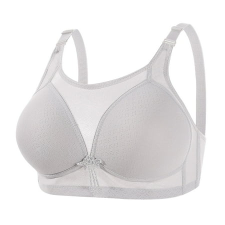 Crunowin Women s Adjustable Bra  Soft Comfort Solid Color Breathable Plus Size Full Coverage Underwear Gray XL