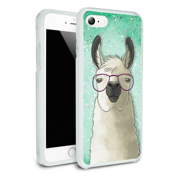 Hip Llama with Glasses Protective Slim Fit Hybrid Rubber Bumper Case for Apple iPhone 7