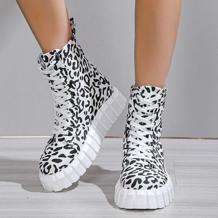 

Tdoqot Womens Martin Boots- Chunky Heel Fashion Low-heeled Christmas Gifts Women s Mid Calf Boots White 41