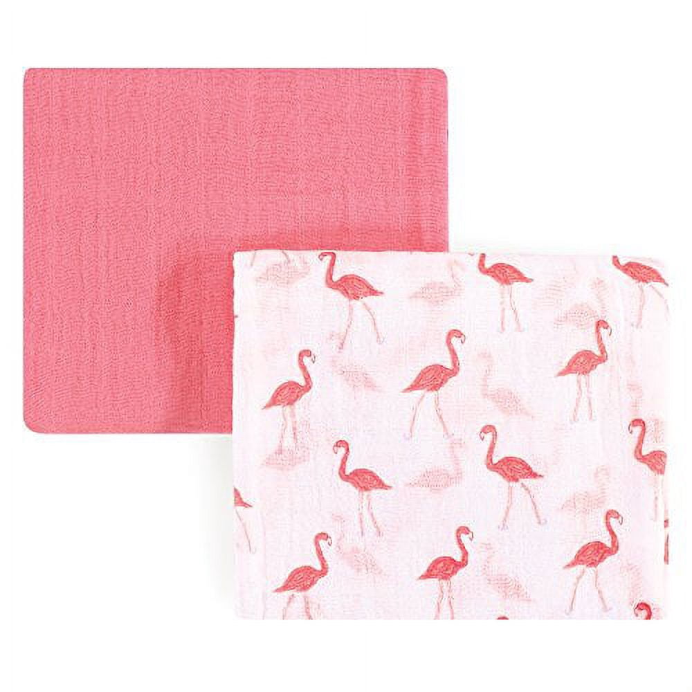 Yoga Sprout Baby Girl Cotton Muslin Swaddle Blankets, Flamingo, One Size