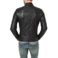 thumbnail image 3 of Men Pure Genuine Leather Jacket Lambskin Winter Vintage Motorcycle Biker Black A020, 3 of 4