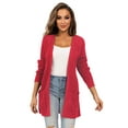 CPOKRTWSO Women's Cardigan Open Front with Pockets Autumn Long Sleeve
