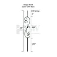 thumbnail image 2 of Home Stairway 44 Po x 0.5 Po Satin Noir Rouleau Fer Forgé Creux Balustre, 5 Pcs, 2 of 4