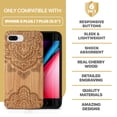 thumbnail image 7 of Case Yard Wooden Case Outside Soft TPU Silicone Slim Fit Shockproof Wood Protective Phone Cover for Girls Boys Men and Women Supports Wireless Charging Ornamental Mandala Design case for iPhone-8-Plus, 7 of 7