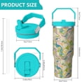 thumbnail image 4 of 30oz Handheld Travel Tumbler with Handle – Double Wall Stainless Steel Insulated Cup, Flip Straw Lid, Leak-Proof & BPA-Free for Hot and Cold Drinks – Durable Coffee & Juice Mug Pink, 4 of 7