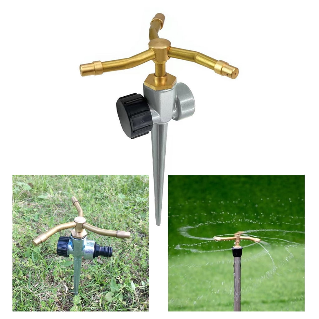 Geemin Automatic Rotating Sprinklers 3 Arm Whirling For Lawn And Yard Irrigation