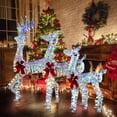 thumbnail image 2 of Gymax 3-Piece Iridescent Reindeer Family Set Christmas Pre-Lit Deer w/ 230 LED Lights, 2 of 10