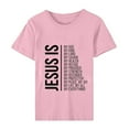 thumbnail image 6 of Wenini Women's Easter T-Shirt Letter Graphic Casual Summer Tops Short Sleeve Round Neck Loose Comfy Basic Tee, Pink L, 6 of 7
