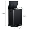 thumbnail image 4 of ToiletTree Products 16 Gal Stainless Steel 2 Compartment Trash Bin, Black, 4 of 6