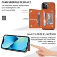 thumbnail image 4 of SaniMore for iPhone 13 Pro Max 6.7" PU Leather Case RFID Blocking, Back Magnetic Button Flip Wallet Cover Built-in Card Slot & Multi-Angle Kickstand Ultra-Thin Full Body Protective Shell, Brown, 4 of 8