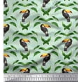 thumbnail image 1 of Soimoi Green Cotton Poplin Fabric Toucan & Leaf Bird Decor Fabric Printed Yard 42 Inch Wide, 1 of 3