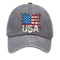thumbnail image 3 of YHAJDS Women Men Baseball Hat USA Flag Print Adjustable Sun Cap Summer Outdoor, 3 of 4