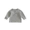 thumbnail image 5 of Cowsor Girls Striped Long Sleeve Shirts Drop Shoulder Casual Fashionable Crewneck Blouse Tee Tops, 5 of 6