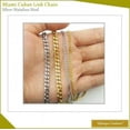 thumbnail image 4 of Infinique Creations - Stainless Steel Silver Miami Cuban Link Chain Bracelet Necklace Men Women 7"-38", 4 of 6