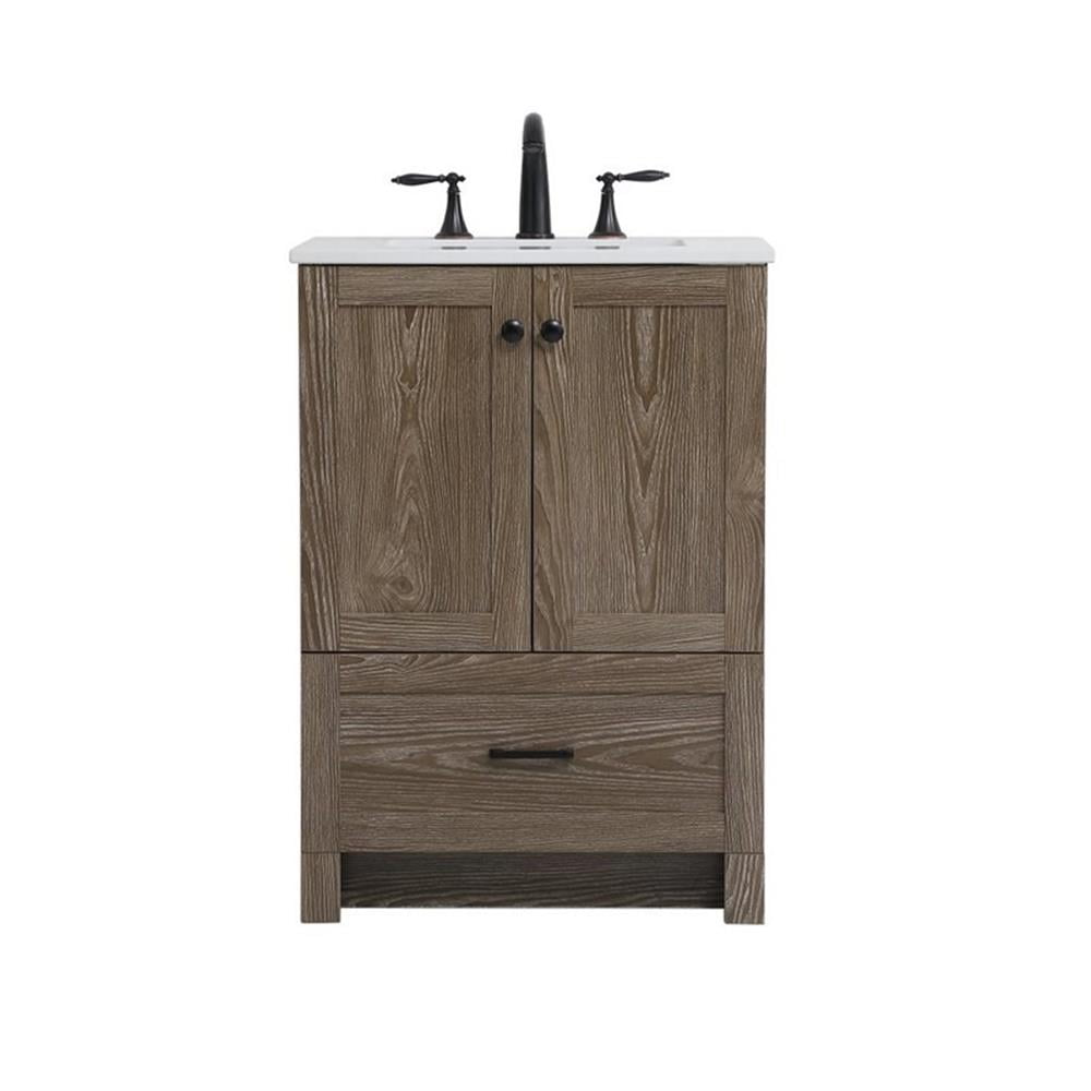 Elegant Kitchen and Bath 24 inch Single Bathroom Vanity in Weathered oak