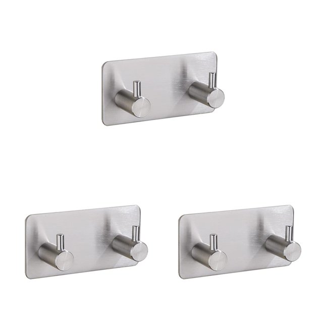 Naiovety Gancho montado en la pared, colgador autoadhesivo para baño, estante colgante para cocina, soporte de carga pesada, accesorios organizadores No.02 3piezas Naiovety CBP182240