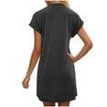 thumbnail image 6 of yillto Women's Coverups Cap Short Sleeve Tshirt Dress Casual Loose Knee Length Beach Mini Dresses, 6 of 7