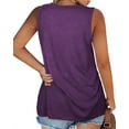 thumbnail image 2 of Langwyqu Summer V-Neck Sleeveless Solid Color Plus Size Women Tank Tops Shirt, 2 of 5