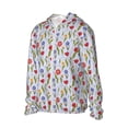 thumbnail image 2 of KLL Tulips Flowers Print Men's Women’s UPF 50+ Sun Protection Outdoor Hoodie Jacket Long Sleeve Fishing Hiking Performance Shirt-X-Large, 2 of 6