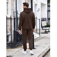 thumbnail image 3 of COOFANDY Men's Tracksuit 2 Piece Hoodie Sweatsuit Sets Casual Athletic Jogging Suits Waffle Plaid Jacquard Outfits, 3 of 9