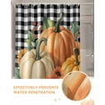 thumbnail image 6 of Fall Shower Curtain Orange Pumpkin Bathroom Curtains with Hooks, Waterproof Fabric Sunflower Berry Maple Leaf Plaid Thanksgiving Bath Shower Curtains Set for Bathroom Bathtubs Decor 36x72 Inch, 6 of 7