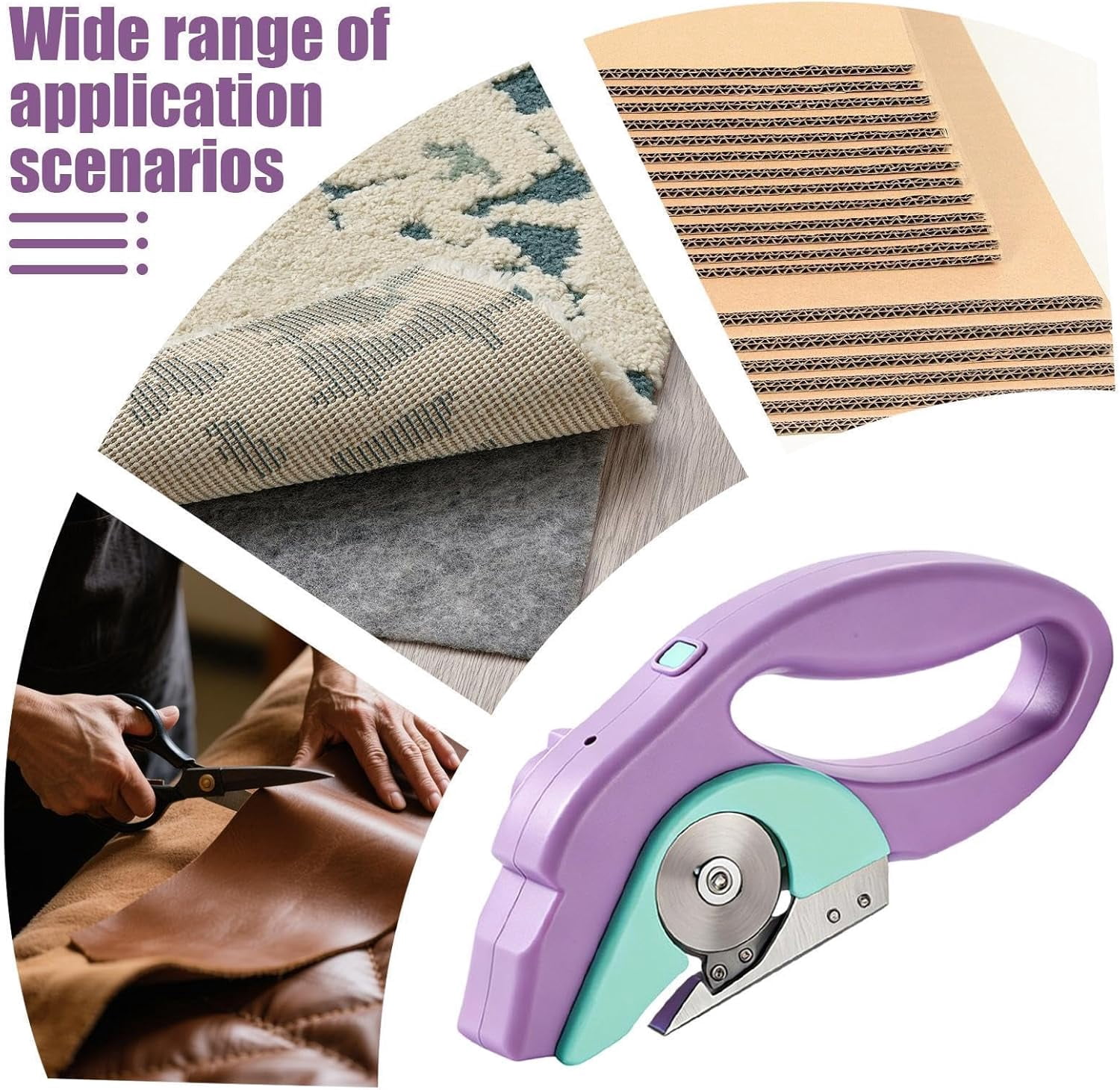 Cordless Electric Scissors for Cardboard | USB Rechargeable Ergonomic Handheld Cutting Tool,Electric Carpet Cutter,for Carpet Paper Fabric Packaging Unboxing