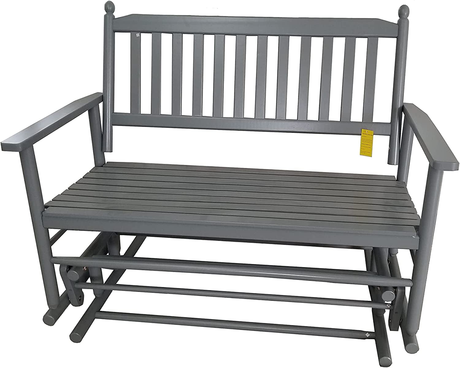 Rocking Rocker A058WT White Porch Wood Glider Bench Rocker Patio Wooden Loveseat — Assembled