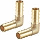 thumbnail image 1 of 12mm Barbed Brass Hose Fitting 90 Degree Elbow Hose Connector Coupler Hose Adapter 2Pcs, 1 of 3