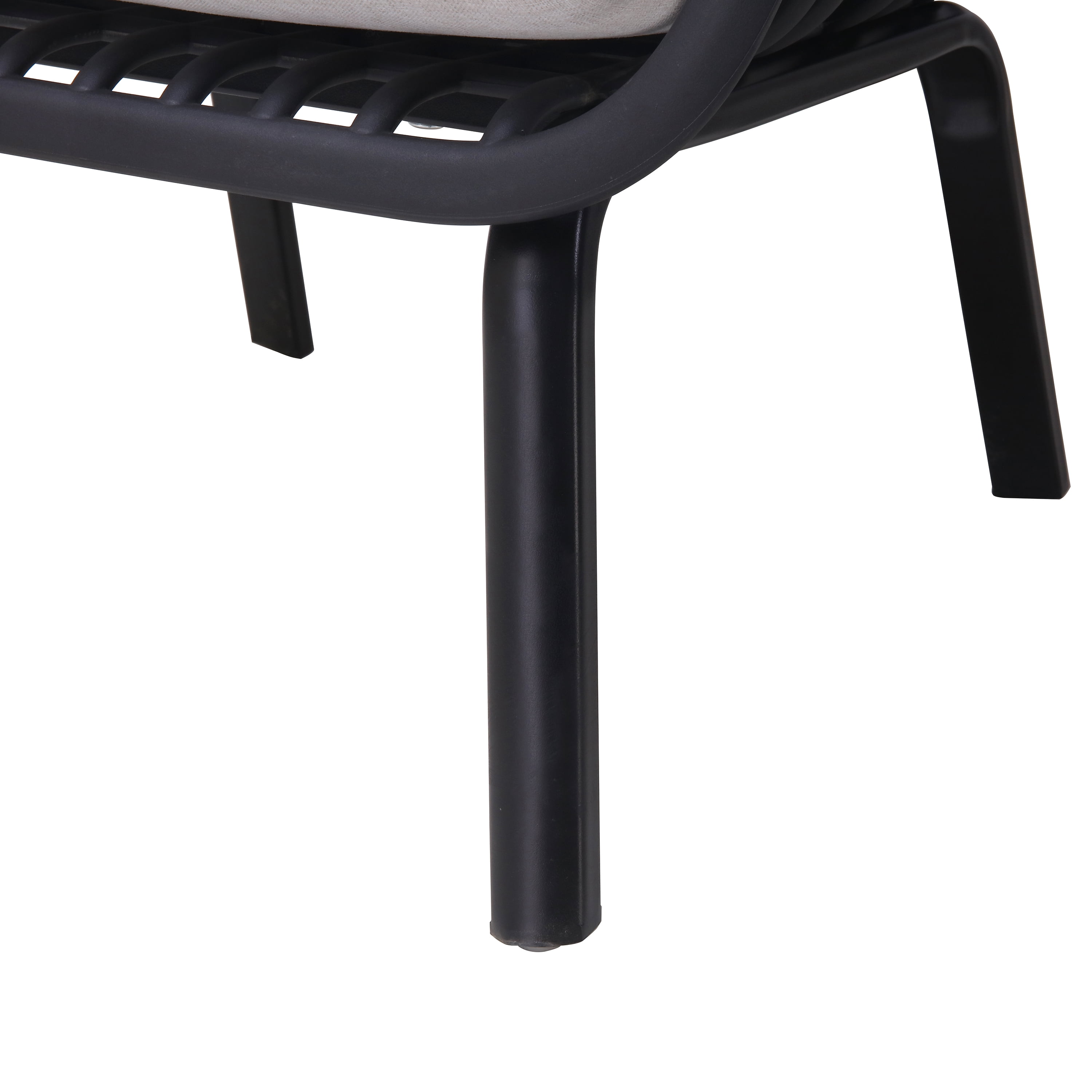 Outdoor PP Frame Patio Club Chairs Set of 2 for Patio Balcony Garden, Black
